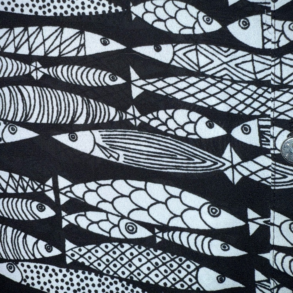 🐟Black and White Sardine Women's Top - Picture 3 of 4